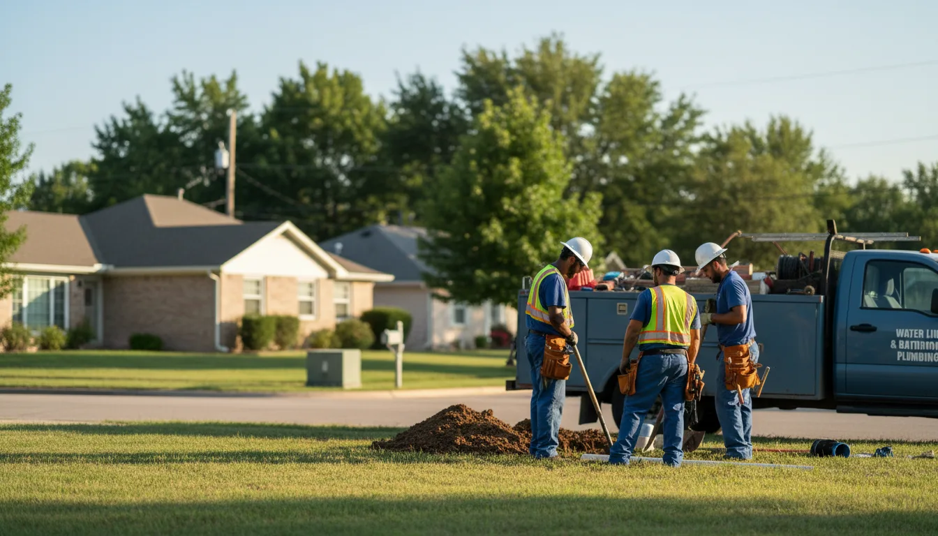 Residential water line and bathroom plumbing service in Norway, IA